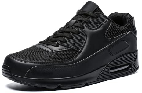 Hommes Femme Chaussures de Sports Course Running Fitness Basket Mode Respirant Multisports Casual Sport Sneakers,Noir,44EU