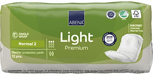 ABENA Leichte Inkontinenzeinlagen, umweltfreundliche Damen-Inkontinenzeinlagen Erwachsene, atmungsaktiv und bequem mit schneller Absorption und Schutz, Inkontinenzeinlagen Women-Light Normal 2, 350 ml