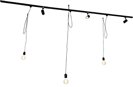 QAZQA - Modern Smart-Schienensystem Komplettset I Spotlight I Deckenspot I Deckenstrahler I Strahler schwarz 3-flammig Spotbalken Spot I Spotlight I Deckenspot I Deckenstrahler I Strahler I Lampe I Le