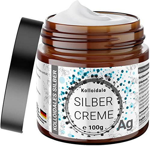 1x 100g Kolloidales Silber Creme mit 40ppm (25%) in Glastiegel 100% Kolloidal & stabil – hocheffektiv DAC/kolloidale Silbercreme – Kosmetikum