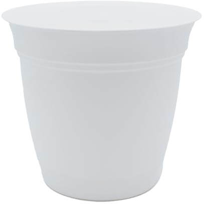 The HC Companies Eclipse Pot de Fleurs Ronds avec Soucoupe, extérieur et intérieur, Trous de Drainage, légers et résistants aux UV, pour Plantes, Fleurs et Herbes, 40,6 cm, Blanc