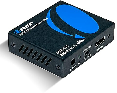 OREI 4K HDMI Audio Decoder Extractor, Downmix Audio Decoding DTS to Analog 3.5mm Jack Support Headphone/Speaker L/R Outputs or Optical SPDIF (HDA-913)