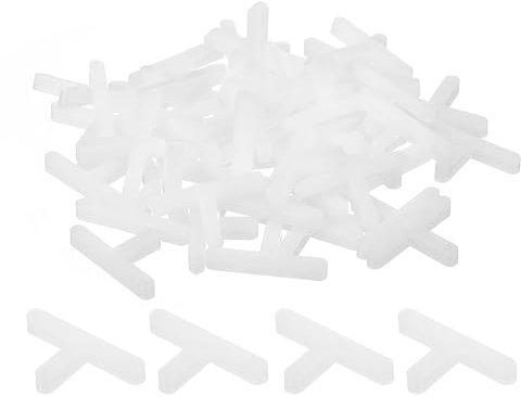 QUARKZMAN 300 Pièces de Cales en Plastique en Forme de T pour Carrelage Mural et de Sol, Outils de Pose de Carrelage, Espacement de 3 mm (1/8 Pouce), Blanc