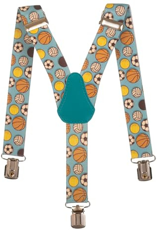 Olata Bretelle per Bambini a Forma di Y, Elastiche con Motivo (1-5 Anni), 2,5 cm. Gli sport