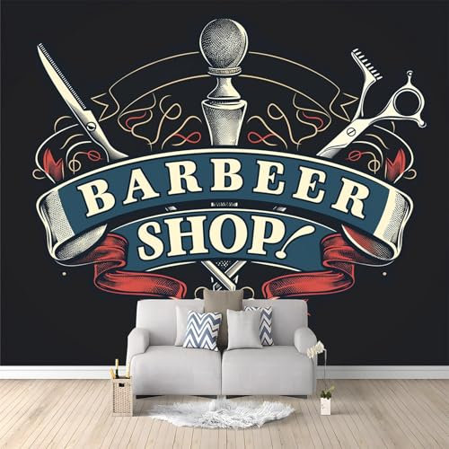 Fotomurale Carta da parati Forbici Da Barbiere 400 x 280cm Fotomurali Murale Stampa 3D Poster Gigante, Decorazione da Muro Moderna per Camera Letto, Soggiorno, Stanza dei Bambini
