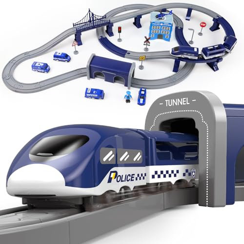 LZDMY Trenino Elettrico per Bambini, Pista da Corsa Set Giocattolo, 92 PZ Giocattolo per Bambini Auto Elettrica Trenino albero di Natale Compleanno Capodanno Regalo per 3 4 5 6 7 8 Anni Ragazzi