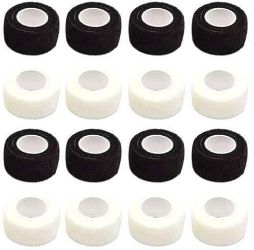 SGERUFZ 20 Rollen Selbstklebender Verband 2.5cm x 4m schwarz und weiß