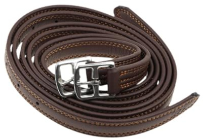 Perfeclan Estribos de Cuero inglés con Hebillas, Suministros Premium Suaves, Equipo Ecuestre de Estabilidad Ajustable de 53,15 Pulgadas de Longitud, 2 uds, CafÉ