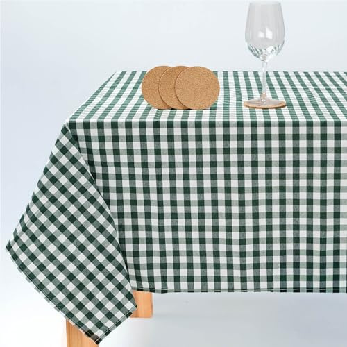 Jarapa Home Mantel Antimanchas Hule Mesa Rectangular Repele Líquidos y Manchas. Tela Resinada Suave de Algodón - Mantel Rectangular (Verde, 140X100 cm)