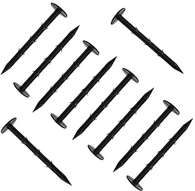 LIOOBO 10 Piezas uñas de jardinería Accesorios para Acampar Clavija estacas de Paisaje pabellón de aseguramiento en Forma de U estacas de plástico para jardín Negro