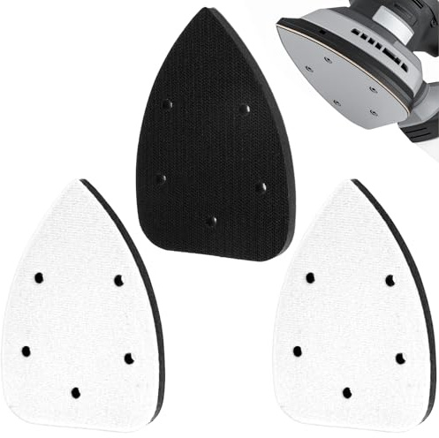 3 cuscinetti abrasivi in schiuma, per levigatrice orbitale, con interfaccia a 5 fori, per levigatrice orbitale, supporto in carta vetrata, per flessibilità e bilanciamento della pressione (bianco, 14