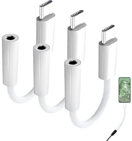 3-pack USB C-adapter, USB typ-C USB C-uttag 3,5 hörlursadapter, kompatibel med iPhone 15, Samsung Galaxy S23, S22, iPad Mini/Pro