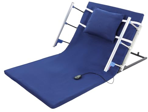 2°-80° verstellbare Elektrisch Rückenlehne Fernsteuerung Klappbare Handläufe 190x90x73cm elektrisches Bettgestell Rückenstütze Bett Ergonomisches Hubbett-Rückenlehne bis 150kg (blau, 190*90*73cm)