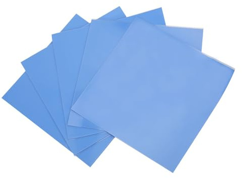 Naroote Almohadilla Conductora Térmica de 5 Piezas, Hoja de Conductividad Térmica, Almohadilla de Conducción de Calor 100x100x0,5 Mm con Elasticidad de Viscosidad de Aislamiento para Fuente de