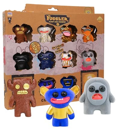 Fuggler Gold Edition Collectible Figures 12-Pack Assortment B | Deluxe box of twelve 2.5-inch mini figures with gold accents, surprise chase variants, and 24 total rarity tiers to collect.