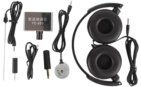 Gucagle Detector de Fugas de tuberías de Agua Avanzado 20000X Amplificación de Sonido Sonda Dual Kit de detección de Fugas de tuberías subterráneas Recargable de Alta sensibilidad para