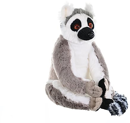 Wild Republic Cuddlekins Lémurien à Queue annelée, Animal en Peluche, 30 cm, Cadeau pour Bébés, Peluche Écologique, Rembourrage Fabriqué à Partir de Bouteilles d’Eau Recyclées
