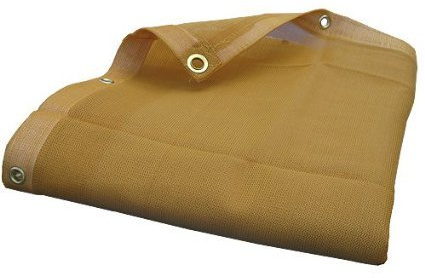 12'X30' (Beige/Tan) Heavy Duty Mesh Tarp Net Sail Sun Shade Awning and Fence Screen Patio and Canopy Cover