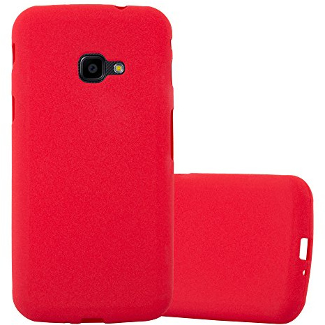 Cadorabo Hülle kompatibel mit Samsung Galaxy XCover 4 XCover 4s Schutzhülle TPU Silikon Case Frost Design Slim Kratzfest Weiche Gummi mit Rundumschutz Case Hülle für Galaxy XCover 4 XCover 4s in Rot
