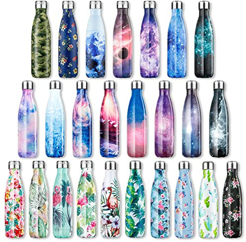 Lalafancy Botella de Agua Acero Inoxidable 350ml/500ml/750ml, Aislamiento de Vacío de Doble Pared, Botella Termica de Frío/Caliente para Niños, Deporte, Oficina, Gimnasio, Ciclismo