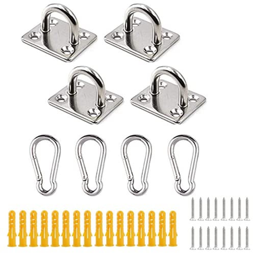 WYMAODAN Plaques à œil en acier inoxydable, kit de matériel de voile de parasol très résistant pour accessoires de fixation de parasol matériel de suspension de chaise pivotante (M6, 2A)