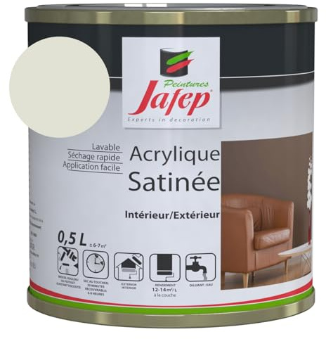 Peinture acrylique satinée ivoire Jafep 0,5 L