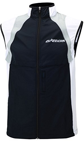 Airtracks Damen Fahrradweste Laufweste Radweste Leichte Wind Weste Reflektierend Winddicht Ärmellos Windstopper Atmungsaktiv Windstopper XS S M L Xl XXl 3XL 4XL - schwarz-weiß - L