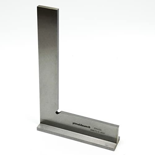 PIMALDAUM® Ángulo de tope, ángulo plano de 90° con tope según DIN 875/0, acero inoxidable (metal, 200 x 130 mm)