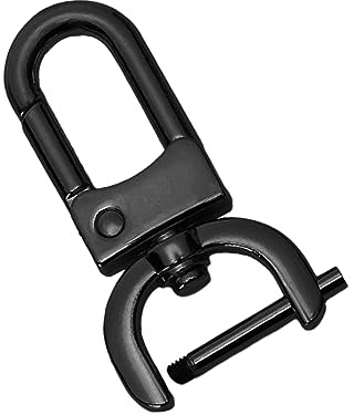 JISADER Mosquetones giratorios Cierre de monederos Gancho de Seguridad Desmontable Broche Giratorio Broche de Pinza de Langosta de Metal, Negro