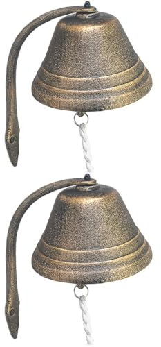 RajoNN 2 pcs Porte Cloche Cloche Décor Domestique Carillons Éoliens Extérieur Tenture Murale Sonnette Décor Extérieur Carillons Éoliens en Métal Décoration De La Maison Rétro Décor Navire