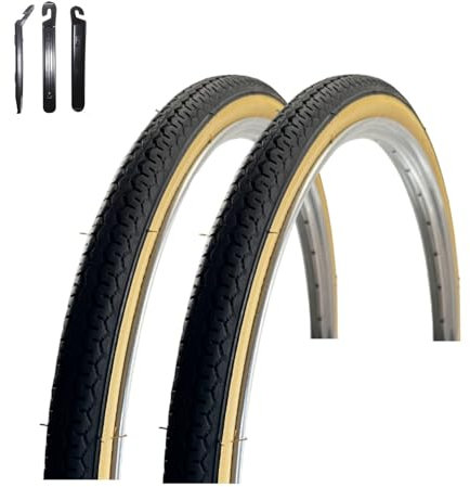 2 x VEE Rubber V028 28 Fahrradreifen Schwarz/Creme 40-635 (28 x 1 1/2) inkl. Reifenheber