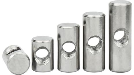 Dadi con intaglio a croce, M4 M5 M6 Dado a martello in acciaio inossidabile 304 Filettatura a una parola con foro Perno di posizionamento cilindrico Dado di collegamento incorporato 5 pezzi (dimension