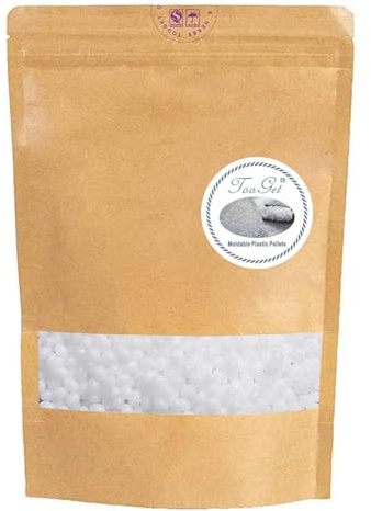 TooGet Perles de plastique moulable, 400g Perles thermoplastiques blanches réutilisables pour bricolage, réparation temporaire, sculpture, activité créative, Crocs de dents de vampire d'Halloween