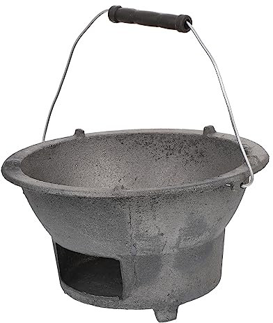 PRETYZOOM Estufa de Barbacoa Portátil de Hierro Fundido para Exteriores Parrilla para Barbacoa Ligera y Fácil de Transportar Adecuado para Cocinar Calentar y Preparar Sopas Jardín o Camping