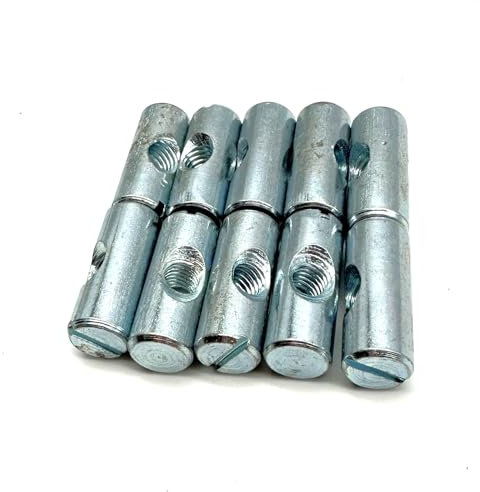 Kreuzdübel-Fassmuttern, M6 x 25 mm, Möbelbefestigungsmuttern für Kinderbetten und Stühle, Mittelgewindemutter, flach verpackt, 10 Stück