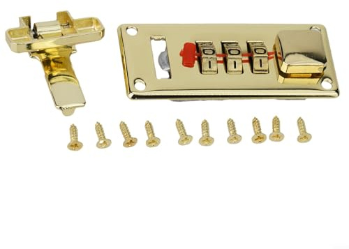 Cerradura de combinación dorada y plateada para cajas de madera retro y uso en oficina (amarillo izquierdo)