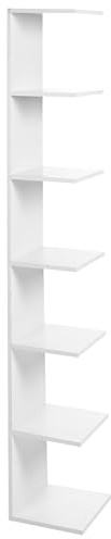 Estantería de pared colgante tablero de partículas 6 niveles blanco Eston