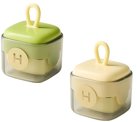 PHMING 2 Pezzi Rullo per Lanugine in Gel Lavabile, Mini Rullo per Pelucchi Riutilizzabile, Lavabili Rullo per Pelucchi Portatile, Giallo e Verde, per Vestiti, Pantaloni, Mobili