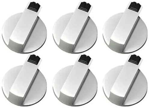 WXBCDS Gas Cooking Knob 6 Pcs 6mm Universal Oven Knobs For Stoves Cooker Set Of 6 Silver Gas Stove Knobs Accessories Replacement Assembly Button