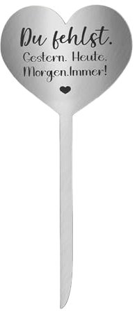 THINCAN Elegante forma de corazón tumba diseños únicos de corazón adornos de acero inoxidable para recuerdos estables