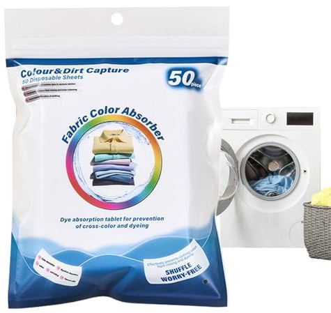 manhegari Lot de 50 lingettes pour machine à laver - Feuilles de couleur - Lingettes pour textiles et vêtements - Protection du linge