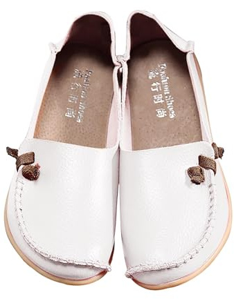 Schlupfschuhe da donna in pelle, scarpe da ballerine in pelle, slip on, loafers eleganti e comode, scarpe da tempo libero estive, scarpe comode, mocassini, scarpe chiuse, scarpe da mezza punta in