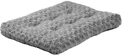 MidWest Homes for Pets Small QuietTime Deluxe Gray Ombré Swirl Plush Pet Bed, Machine Washable, Non-Skid Bottom, Soft Crate Mat for 24-inch Crates
