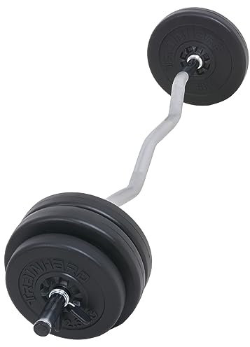 Curlstange mit 25 kg Gewichten Curlset SZ stange mit 25 kg Hantelscheiben