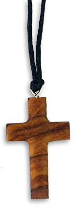 MaMeMi Olivenholz Kreuz zum Aufhängen, ca 3 x 2 cm, mit Band