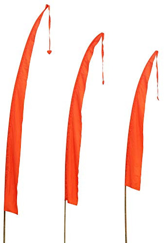 DEKOVALENZ - Balifahne SANUR, Stoff ohne Stange, versch. Farben+Längen, Fahnenlänge:3 Meter, Farbe:orange