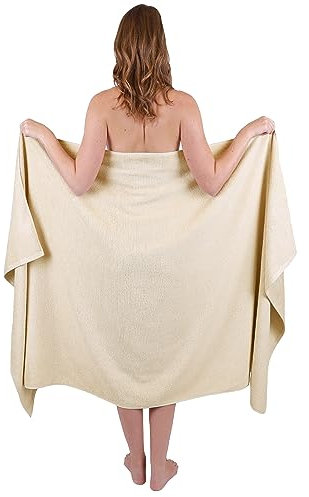 Betz Badetuch groß XXL Größe 100 x 200 cm Badetücher Saunatuch Dresden 100% Baumwolle Farbe Sand