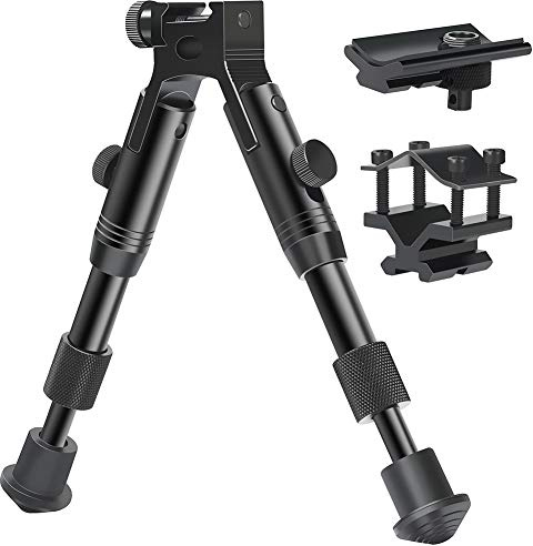 Feyachi 3 in 1 Tactical Rifle Bipod + Rail Mount Adapter + Barrel Clamp Adjustable Height from 6.3 to 6.9 for Hunting