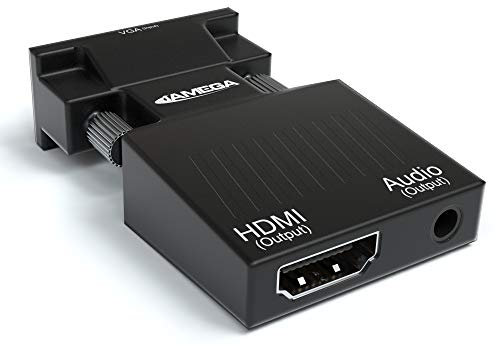 JAMEGA - VGA zu HDMI Adapter | VGA auf HDMI Adapter 1080P 60Hz Auflösung mit Audio-Unterstützung für Computer, PC, Laptop, Monitor, Beamer, HDTV UVM.