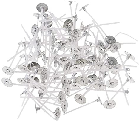 U/D Lot de 200 mèches de bougie en coton pré-cirées de 3,5 cm pour la fabrication de bougies, les loisirs créatifs, les bougies chauffe-plats parfumées
